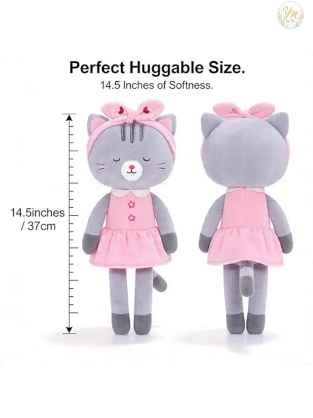 Stuffed Animal Plush Cat Doll 16 Inch Soft Kitty Toy for Toddlers Cuddly Gift